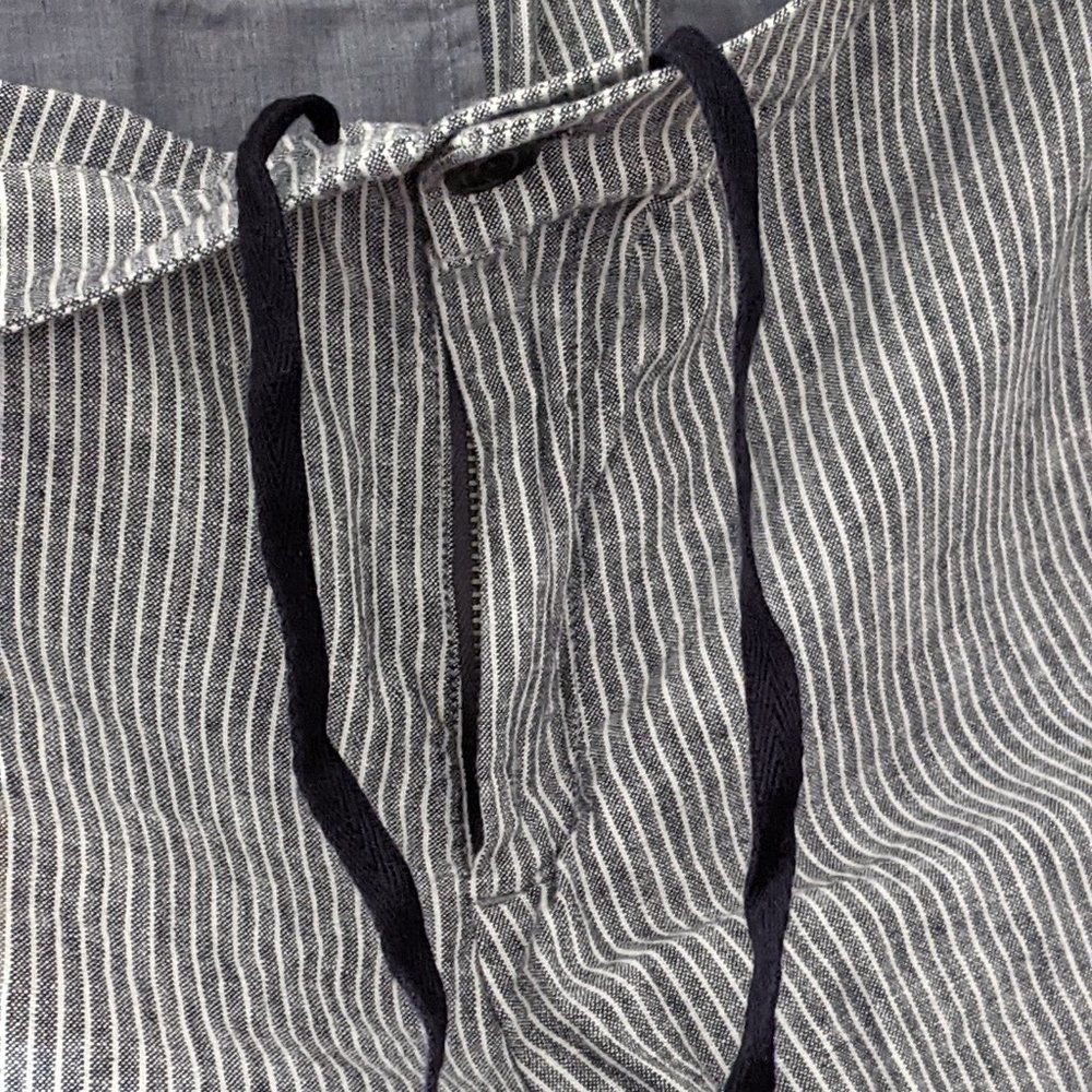 Uniqlo Women's Linen Pants Gray Striped L